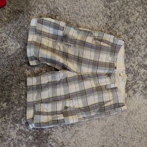 Hollister Y2K Plaid Cotton Shorts in Beige, Olive & Gray